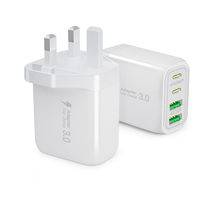Chargeur universel HNT GaN 40W 4 ports à charge rapide PD QC3.0 2A2C, adaptateur secteur mural pour téléphone portable, multi-prises UK EU US