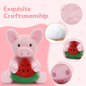 Peluche <span class=keywords><strong>de</strong></span> Cerdito Abrazable con Diseño <span class=keywords><strong>de</strong></span> Sandía para Leer Libros, Temática <span class=keywords><strong>de</strong></span> Verano, Personalizable al por Mayor, Entrega Inmediata - Product Image 2