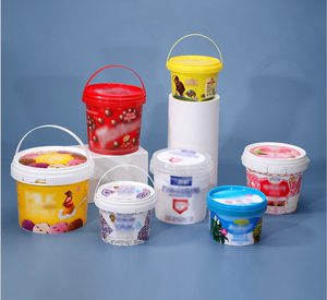 Cubo de Plástico Personalizado Redondo para Alimentos y Dulces, Cubo de Plástico de 300ML, 400ML, 500ML, 900ML, 1L, 2L, 3L, 4L, 5L, 10L - Product Image 2