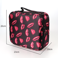 Sac cosmétique écologique Sac de maquillage de voyage Diviseurs réglables en EVA Oxford Organisateur Sac d'outils de beauté