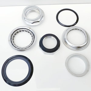 Juego de cuencos ocultos plateados para dirección de bicicleta, accesorios duraderos para horquilla delantera, ideales para ciclismo urbano - Product Image 1