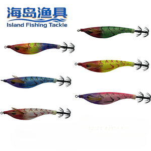 Señuelo <span class=keywords><strong>de</strong></span> pesca horizontal <span class=keywords><strong>de</strong></span> <span class=keywords><strong>madera</strong></span> para camarones y calamares EGI JIG con cuentas y luz fluorescente para pesca en el mar - Product Image 1