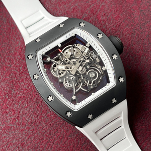 <span class=keywords><strong>Montre</strong></span> de luxe pour <span class=keywords><strong>homme</strong></span>, automatique mécanique, avec balancier et ressort de balancier authentiques, boîtier tonneau en céramique, squelette, étanche renforcée - Product Image 5