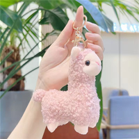 Vente en gros de pendentifs en peluche kawaii de 12 cm, jouets en peluche, breloques pour sacs en forme de mouton et d'alpaga pour les machines à grue