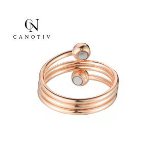 Anneau magnétique en cuivre massif pur antique pour la santé <span class=keywords><strong>Bio</strong></span> bijoux énergie scalaire dames bagues - Product Image 4