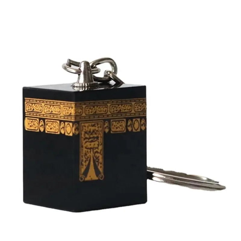 Großhandel kleine Kristall Kaaba Schlüssel anhänger Glas würfel Schlüssel halter für islamische Dekoration Souvenirs Geschenke