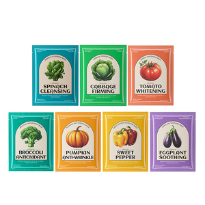 Pour KORMESIC masque facial infusé à la vitamine C à base de plantes coton beauté feuille de visage piment doux fleur bleue occidentale aubergine nutritionnelle - Product Image 2