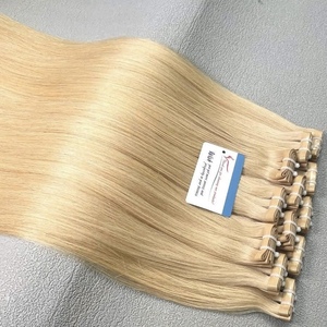 Thanh an Naturel Droite Volumineuse Blonde Texture Extensions De Cheveux Vietnamiens Longue Bande Look Élégant Extensions De Cheveux Humains - Product Image 1