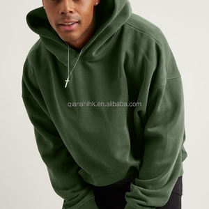 Fabricants de sweat à capuche uni vierge Streetwear unisexe avec logo personnalisé en éponge française imprimé bouffant essentiel sweat à capuche carré court - Product Image 3