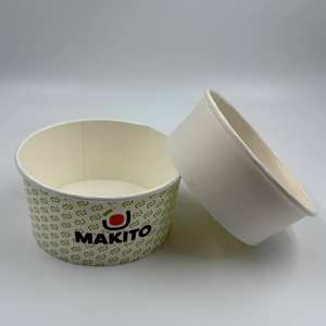 500ml 750ml 1000ml 1100ml 1300ml Recipiente de papel para llevar Ensaladeras Tazón redondo de papel desechable para envasado de alimentos - Product Image 6