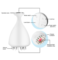 Masseur électrique de cuir chevelu, brosse de Massage, pour prévention de la chute des cheveux, outils de croissance des cheveux, vibrant, soins du cerveau, de Massage