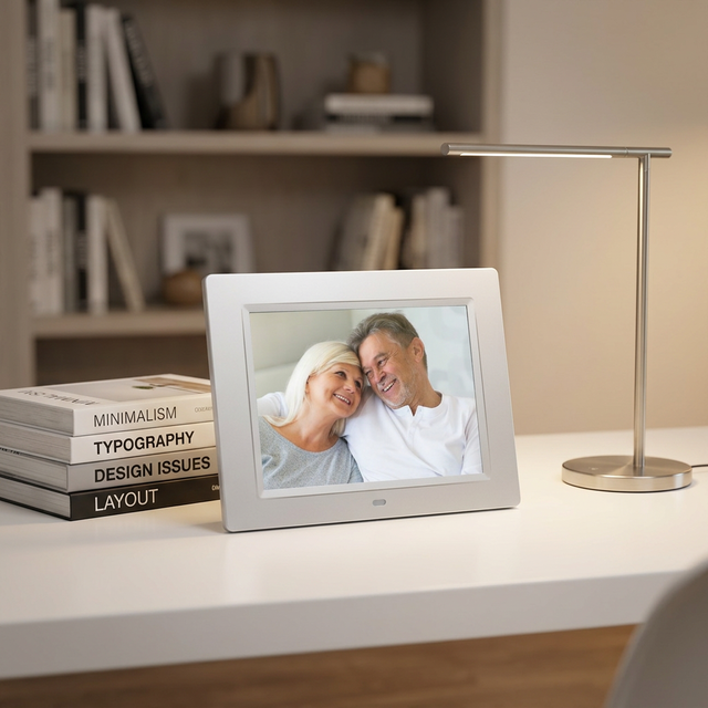 High Resolution Mini LCD Screen 8 Inch Acrylic Digital Photo Video Player Clock USB Support 1280X800 Resolution Commercial