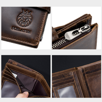 Dompet Kulit Pria Model Tipis dan Ramping, Desain Kustom, Terlaris, Modis, dan Berkualitas Tinggi