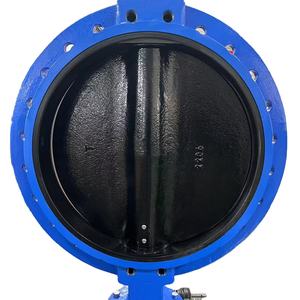 Válvula de mariposa de hierro dúctil tipo wafer con centro lineal YD37A1X3-16QB3 DN600, disco DI+EPDM, asiento EPDM, vástago SS420, operación por engranaje sin fin - Product Image 1