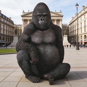 Statue de gorille grandeur nature en résine de fibre de verre, statues d'<span class=keywords><strong>animaux</strong></span> africains, sculpture de singe, <span class=keywords><strong>animaux</strong></span> de la jungle pour accessoires - Product Image 3