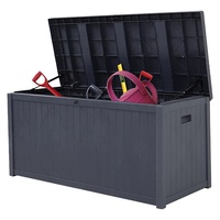 AJUNION-Grande Boîte de Rangement en Plastique Étanche pour Jardin Extérieur, 430L, pour Coussins de Rangement, Outils