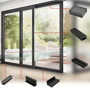 铝挤压型材6m长橱柜超薄阳极氧化黑色窗户铝型材