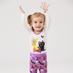 Bodysuits de bambú personalizados para niños al por mayor con pantalones largos, trajes de Halloween de punto de algodón para bebés y niños - Product Image 3
