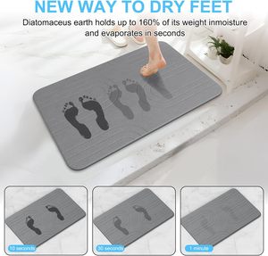 Tapis de bain en pierre de diatomite, séchage rapide, super absorbant, tapis en terre de diatomée, antidérapant et naturel pour le sol de la salle de bain, facile à nettoyer - Product Image 3