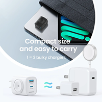 Chargeur sans fil magnétique 3 en 1 USB-C PD, bloc mural, sans fil, gain de place, compatible avec iPhone et iWatch Serie
