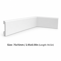Plinthe PS au design minimaliste, résistante à l'humidité, durable, écologique, 95*11mm, installation facile pour hôtels et hôpitaux