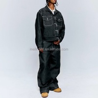 Vêtements personnalisés, ensembles de jeans brodés, ensembles de vestes en jean, ensembles de pantalons en jean surdimensionnés et épais pour hommes
