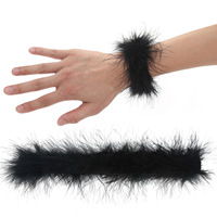 Brassard de bras en plumes d'autruche pour femmes, Bracelet, accessoires de cheveux, vraie plume, fourrure, manchettes de main, mode, anneau, Bracelet, claque