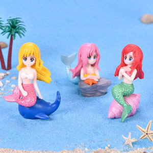 Hot Style Miniature <b>Resin</b> Mermaid Figurines <b>Resin</b> Crafts Mini Mermaid Dolls Toy With Shell Garden Decor Aquarium Decoration - Product Image 3