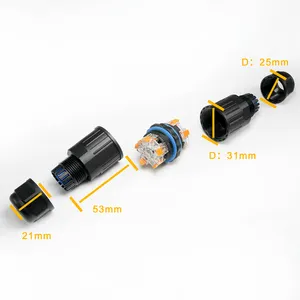 N Type Female Cable Connector Ip68 Circular Electrical Ip67 3 Pin Waterproof Aviation Connectors