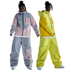 Renpolyester Polyester kayak ceket kış erkekler ceket açık su geçirmez Windbreak Snowboard ceket özel Unisex teknolojisi kabuk