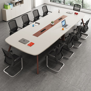 Table de conférence Saint-Lee rectangulaire 240 cm, résistante aux taches, mobilier de bureau - Product Image 1