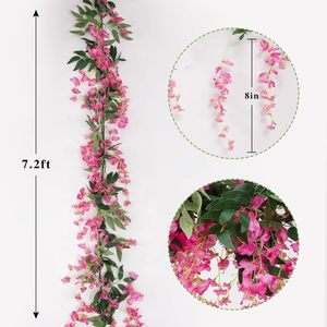 Ghirlanda di Glicine Artificiale, Fiori Artificiali, Ghirlanda di Foglie Verdi per Arco Nuziale, Decorazione Floreale - Product Image 6