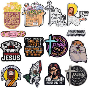14 estilo nuevo producto Pray on It Idea letra Jesús citas broche lindo creativo suave esmalte letra suave esmalte solapa pines - Product Image 2