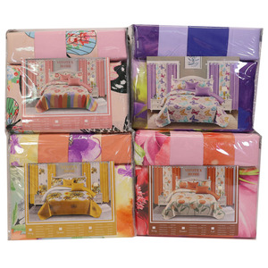 6Pcs Bộ Đồ Giường Đặt Bán Buôn Trong Kho Bán Lẻ Hoa In Sợi Nhỏ Được Trang Bị Tấm Vua Kích Thước Tấm Ga Giường Với Gối 6 Miếng - Product Image 2