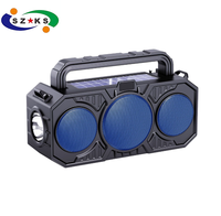 Haut-parleur portable sans fil étanche pour extérieur avec horloge, AirPlay, lampe torche solaire, lecteur de carte, en plastique, compatible Bluetooth 5.3 RGB DC