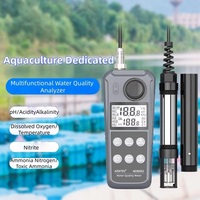 AE86061 Water Quality Tester Meter Detector Dissolved Oxygen Temp PH Nitrite Ammonia Nitrogen Analyzer for Fish Farm&Wastewater
