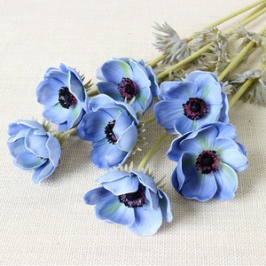 ดอกไม้ประดิษฐ์ QiHao ดอกอะเนโมน ดอกพัสด์ฟลาวเวอร์ ดอกวินด์ฟลาวเวอร์ สีม่วง ทำจากวัสดุ PU สำหรับตกแต่งงานแต่งงาน - Product Image 3