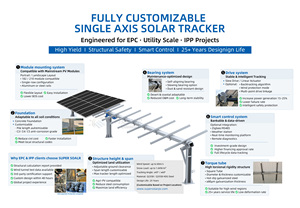 SUPER SOLAR Tracker Photovoltaïque Automatique |   Traqueur solaire à un axe en acier galvanisé à chaud pour projets d'énergie solaire 90 modules - Product Image 5