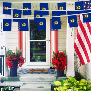Guirlandes de drapeaux personnalisées USA Vermont en gros, bannière imperméable avec le blason du cerf de la Montagne Verte, idéale pour les fêtes de brasserie - Product Image 3