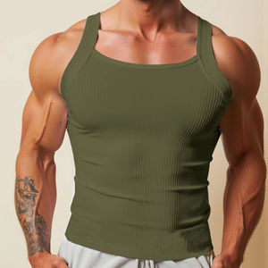 King Mcgreen Star, camisetas sin mangas informales de verano para exteriores, camisola acanalada de seda helada de punto, gimnasios para hombres, entrenamiento deportivo, <span class=keywords><strong>Chaleco</strong></span> Ajustado con músculos - Product Image 1