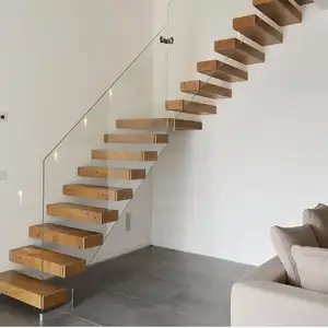 औद्योगिक अस्थायी सीढ़ी की रेलिंग फ्लोटिंग सीढ़ी चलना कोष्ठक अस्थायी सीढ़ियों ठोस लकड़ी