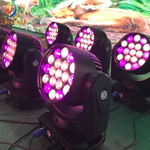 핫 세일 19pcs 15w 줌 워시 이동 헤드 Dj 무대 클럽 라이트 Led 워시 빔 줌 이동 헤드