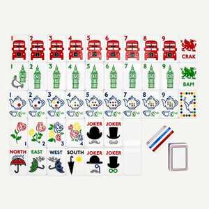 Ensemble de Mahjong Américain Moderne British Tea Time London Landmarks par My Mahjong Line 166 Tuiles Acryliques Écologiques Gravées Premium - Product Image 1