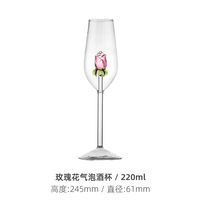 Hoogwaardige groothandel champagne huishoudelijke Valentijnsgeschenk creatieve 3D roze glazen roos ingebouwde rode en witte wijnglazen beker