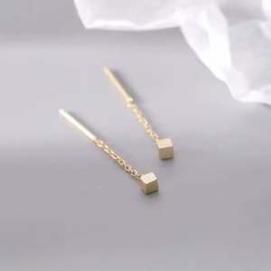 Produit boucles d'oreilles pour femmes 2025 nouvelle tendance Simple élégant boucles d'oreilles minimaliste Atile géométrique minceur chaînes d'oreille - Product Image 4