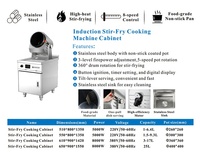 Robot de cuisine commercial électrique automatique pour friture, Wok à tambour antiadhésif 3-17L pour restaurant et cantine
