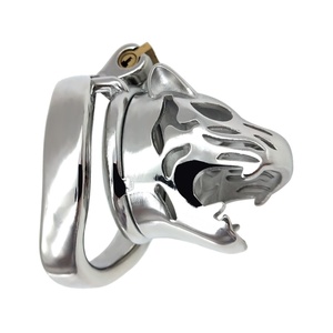 Jaula de Castidad Metálica 2022, Dispositivo de Castidad Masculino, Anillo para Pene Pulido a Mano, Jaula para Pene con Forma de Tigre para Hombre - Product Image 1