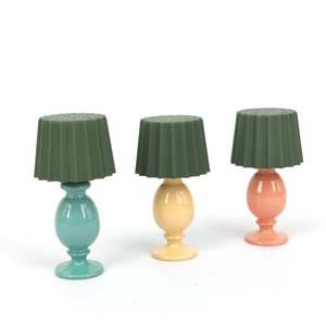 Accesorios de habitación en miniatura XIM [Lámpara de escritorio con cubierta verde ranurada simulada] Mini modelo de estudio para adornos de comida y juegos - Product Image 4