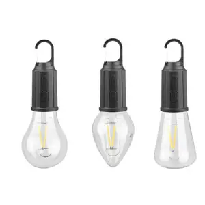 Type-C sạc nhanh bóng đèn Vonfram với treo móc cắm trại Đèn Dimmable Retro vonfram dây tóc bóng đèn chiếu sáng khẩn cấp