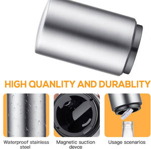 Tapa automática de botella de acero inoxidable, abridor de botellas de cerveza de metal magnético hacia abajo - Product Image 4